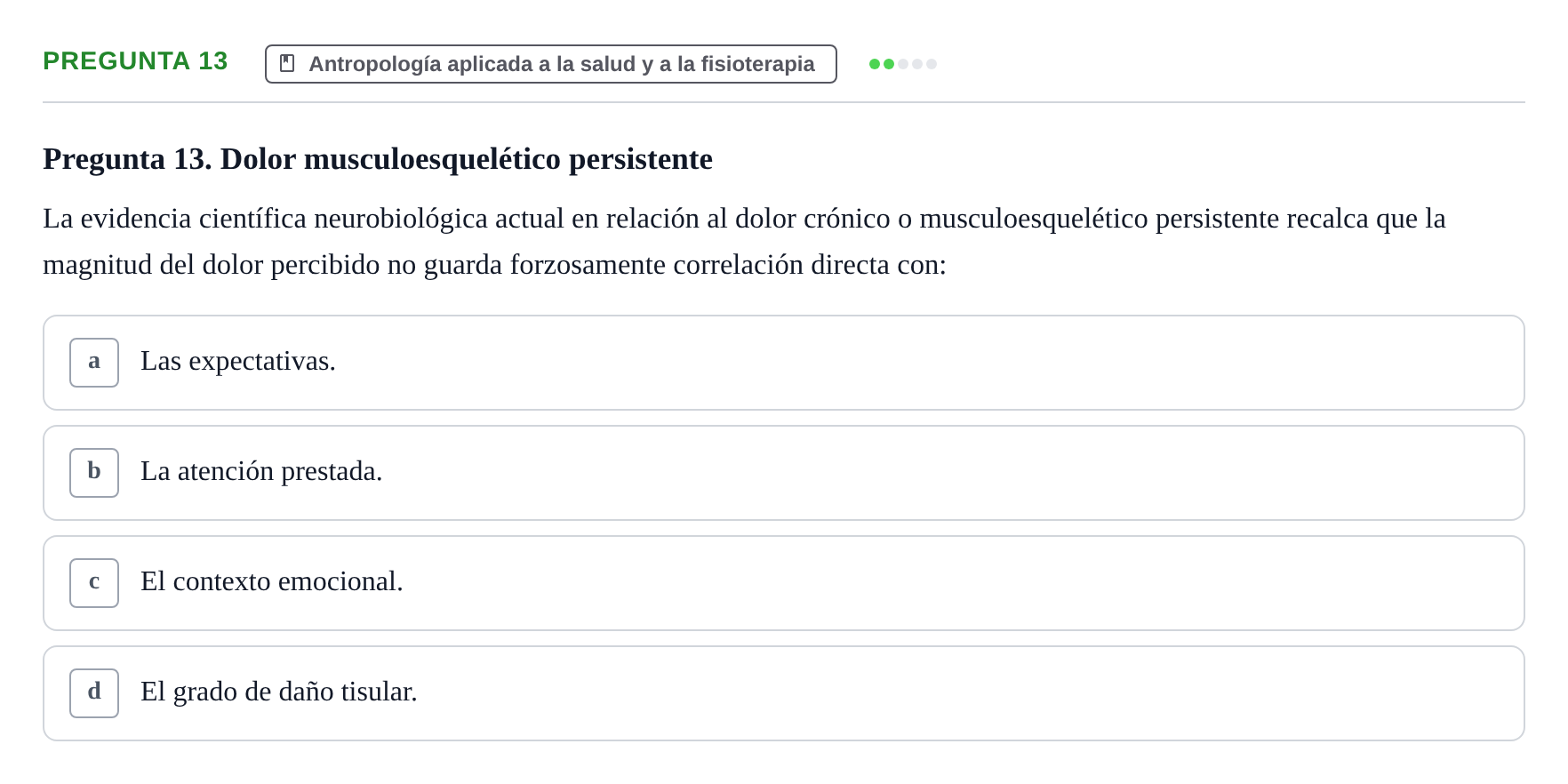 Enunciado: Pregunta 13
