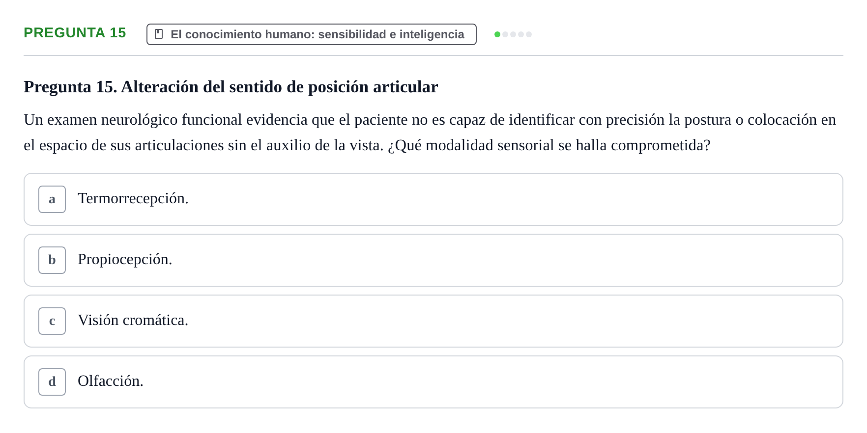 Enunciado: Pregunta 15
