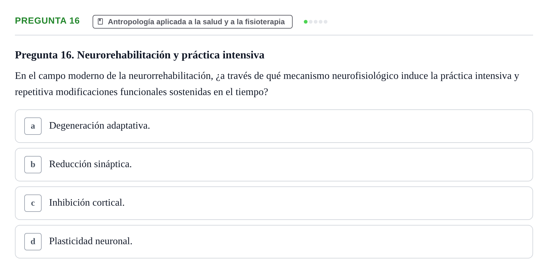 Enunciado: Pregunta 16