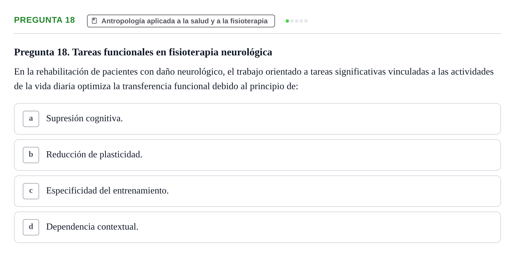 Enunciado: Pregunta 18
