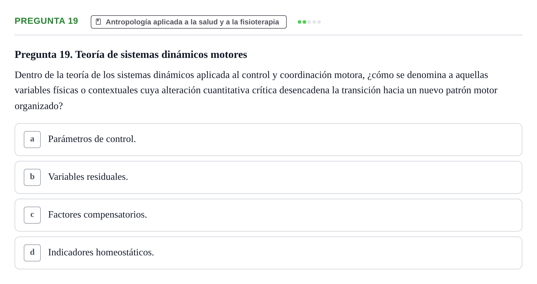 Enunciado: Pregunta 19