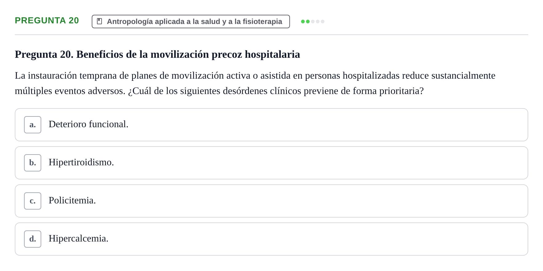 Enunciado: Pregunta 20