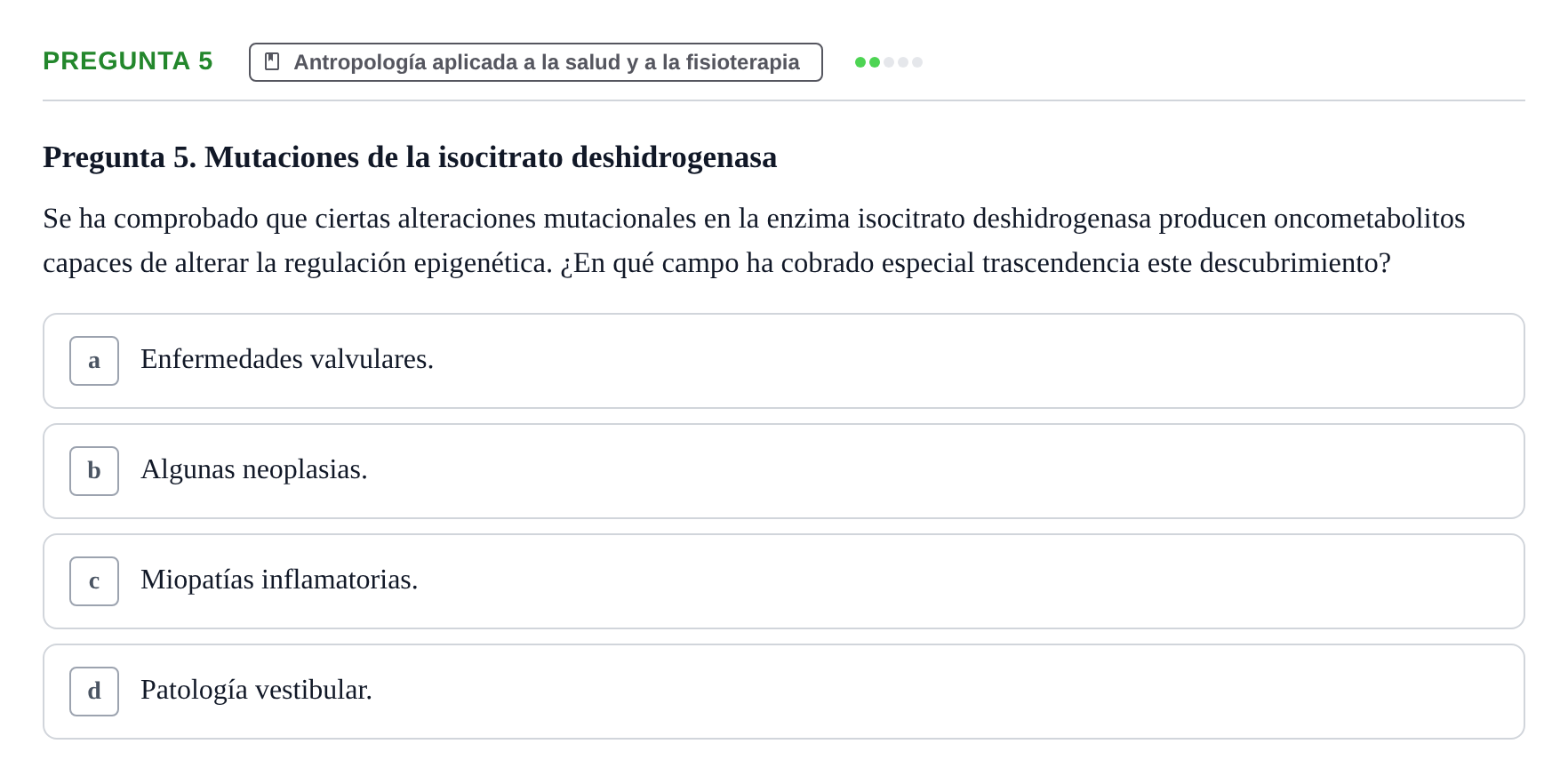 Enunciado: Pregunta 5