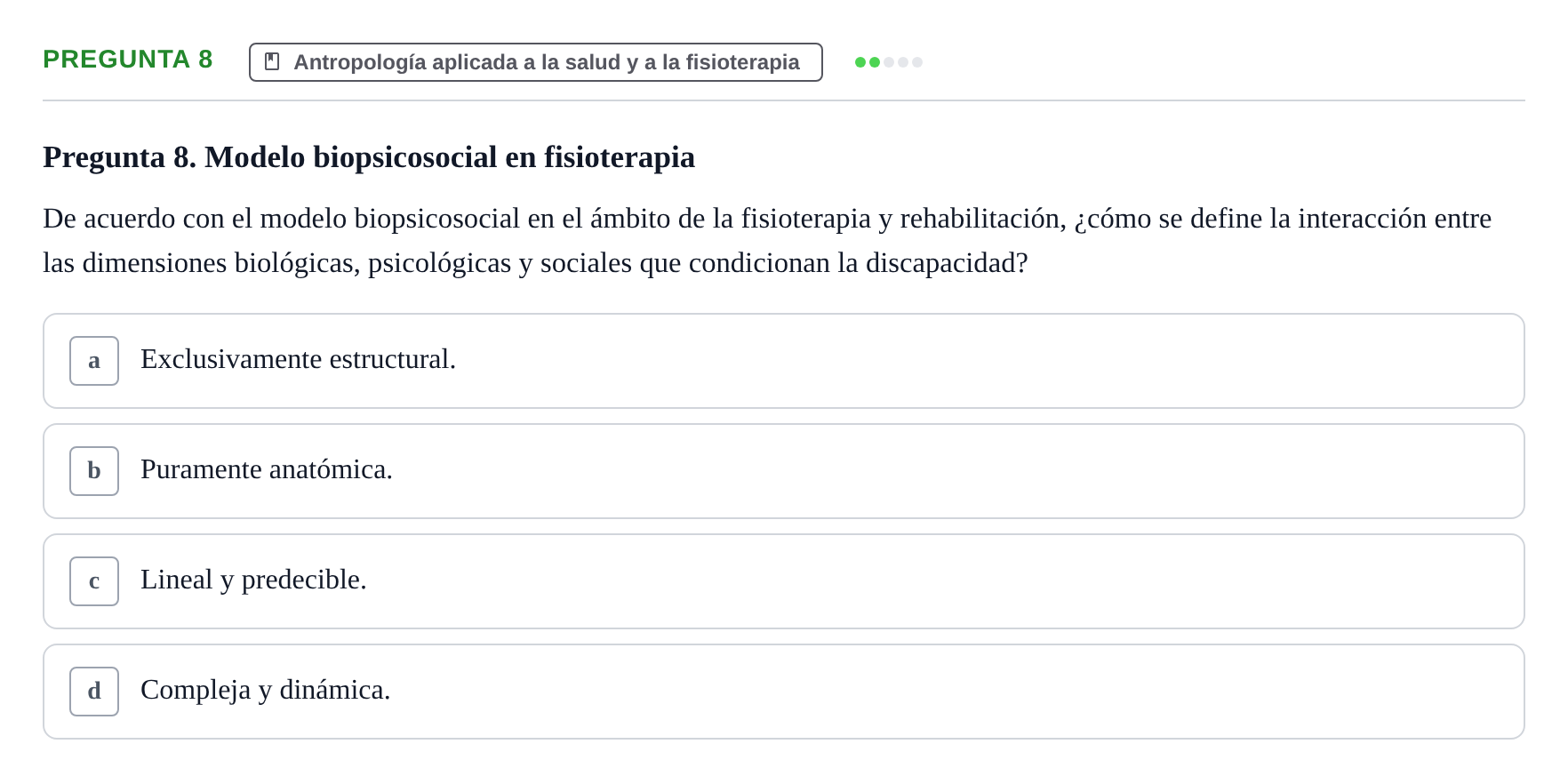 Enunciado: Pregunta 8