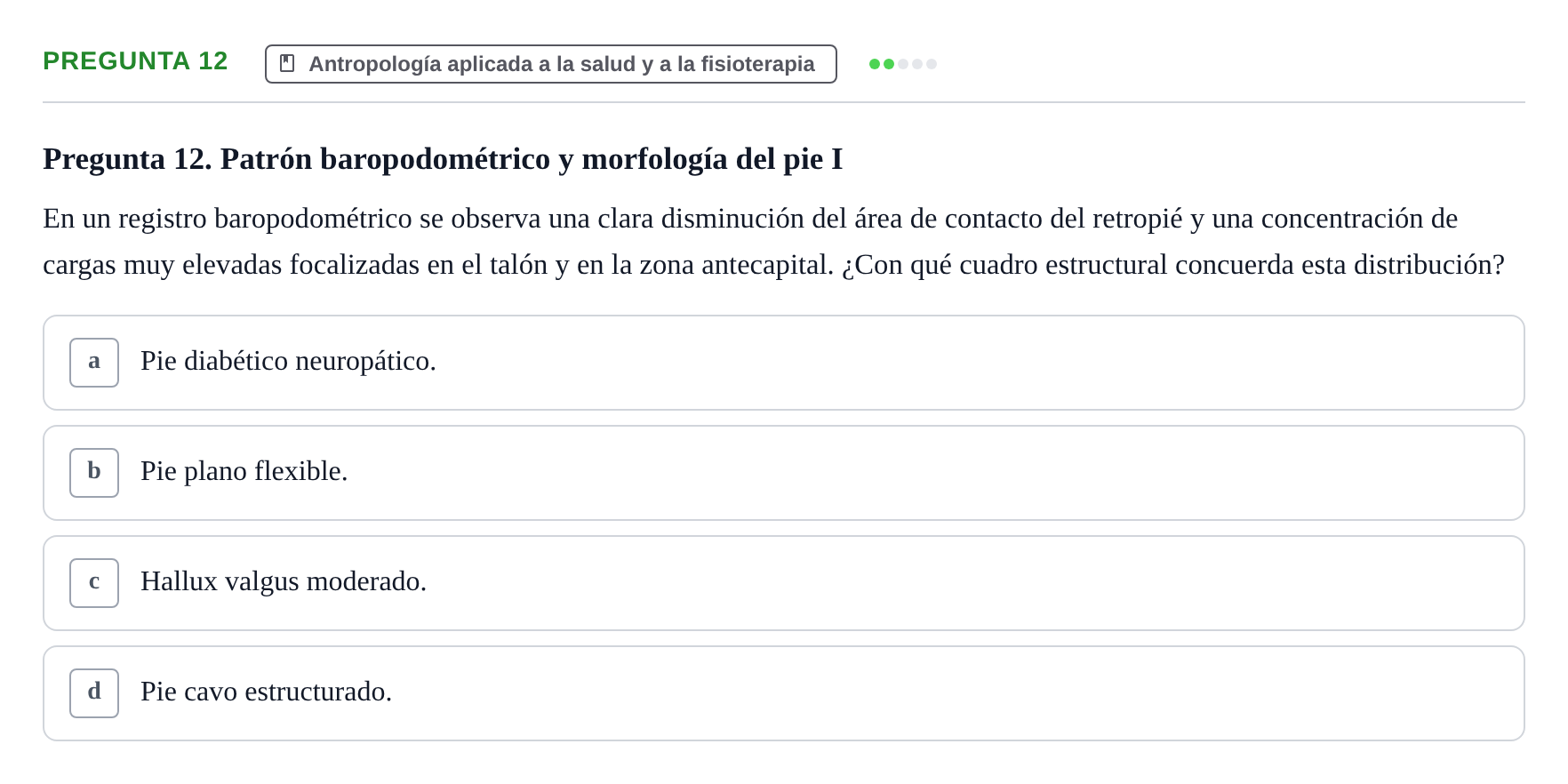 Enunciado: Pregunta 12