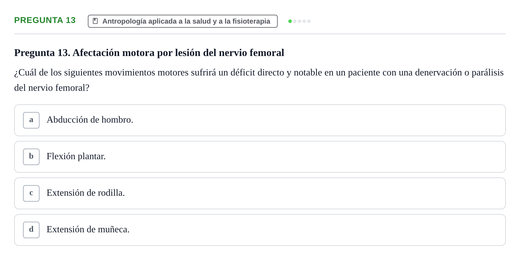 Enunciado: Pregunta 13