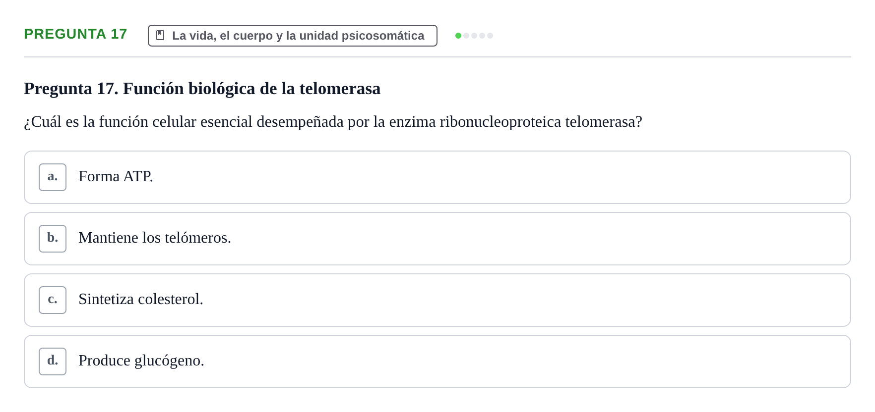 Enunciado: Pregunta 17