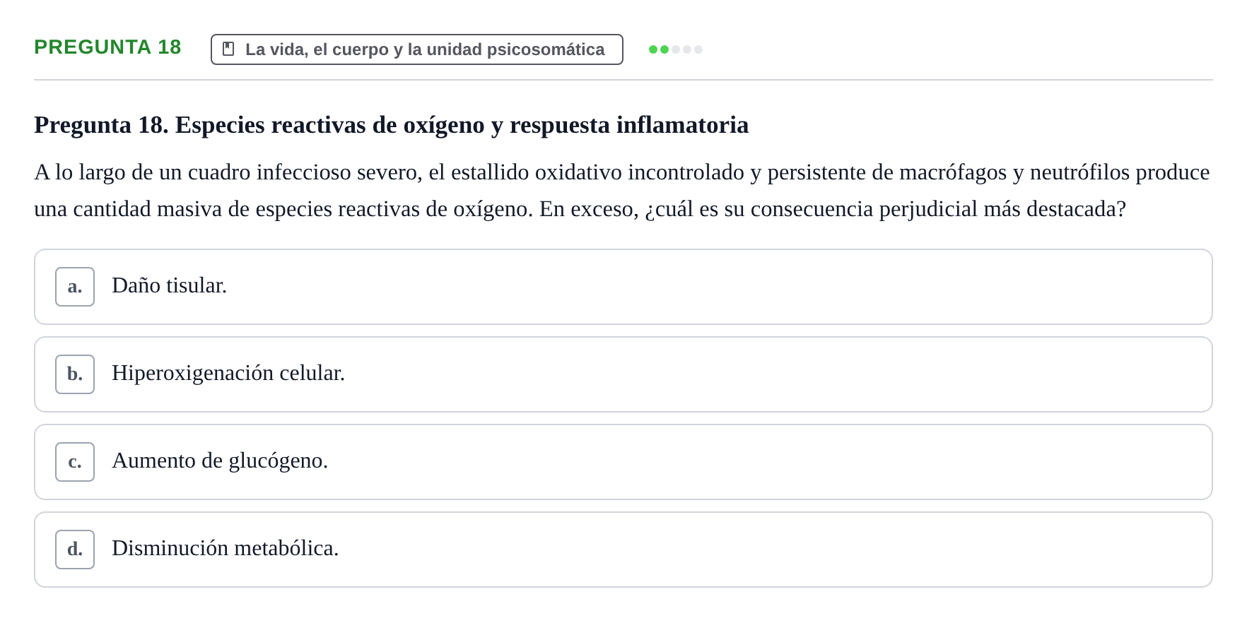 Enunciado: Pregunta 18