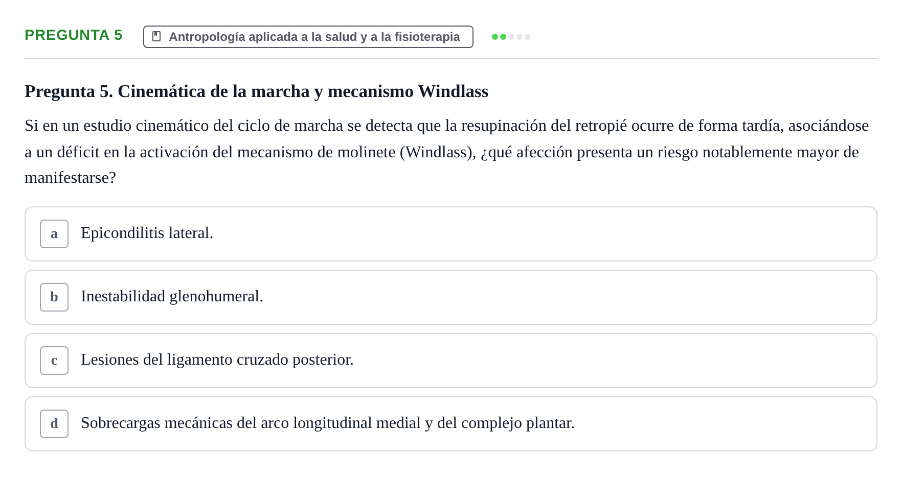 Enunciado: Pregunta 5