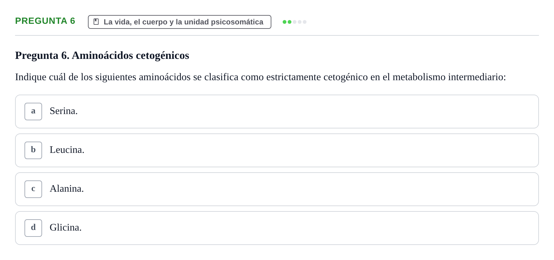 Enunciado: Pregunta 6