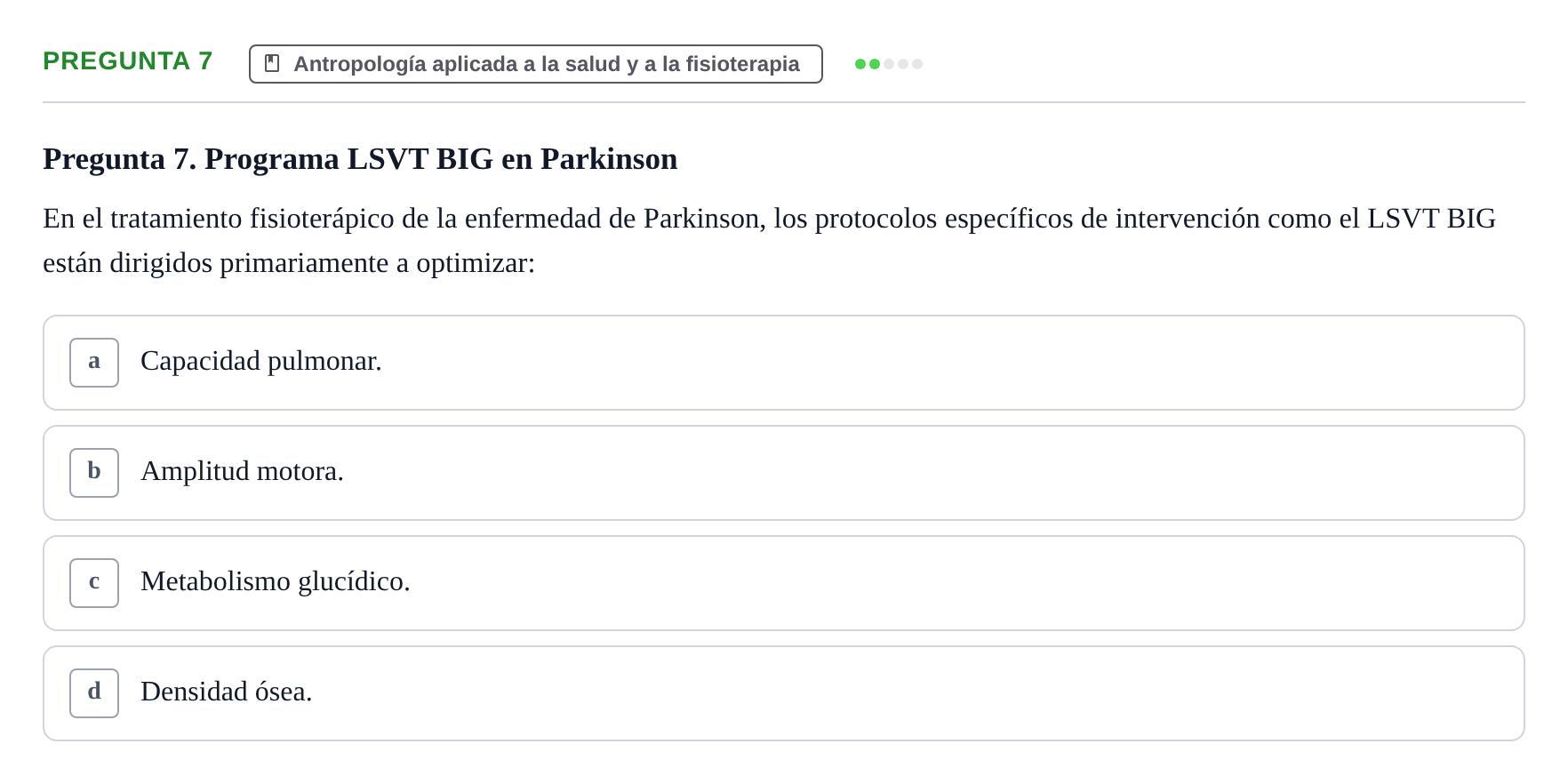 Enunciado: Pregunta 7