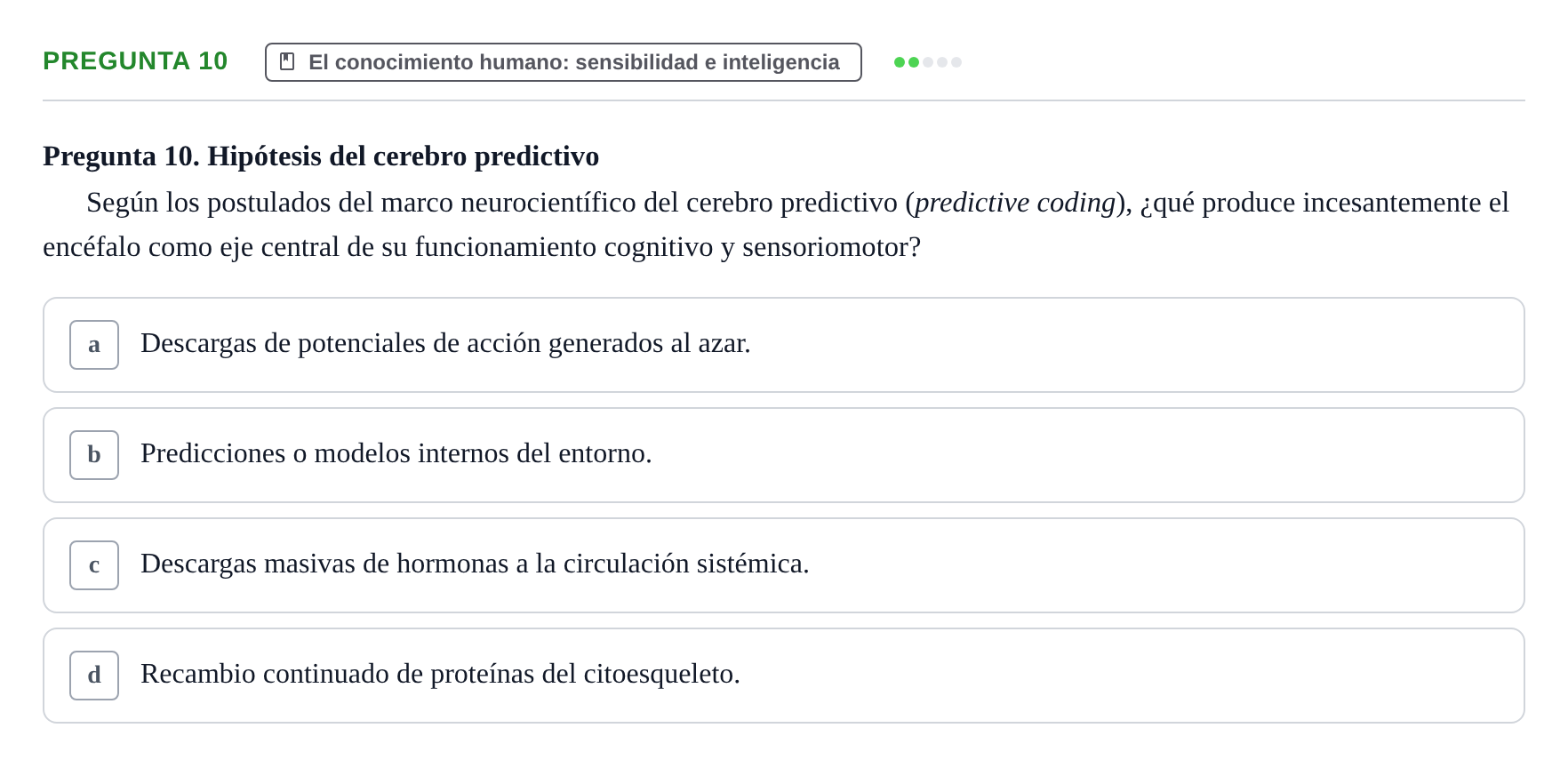Enunciado: Pregunta 10