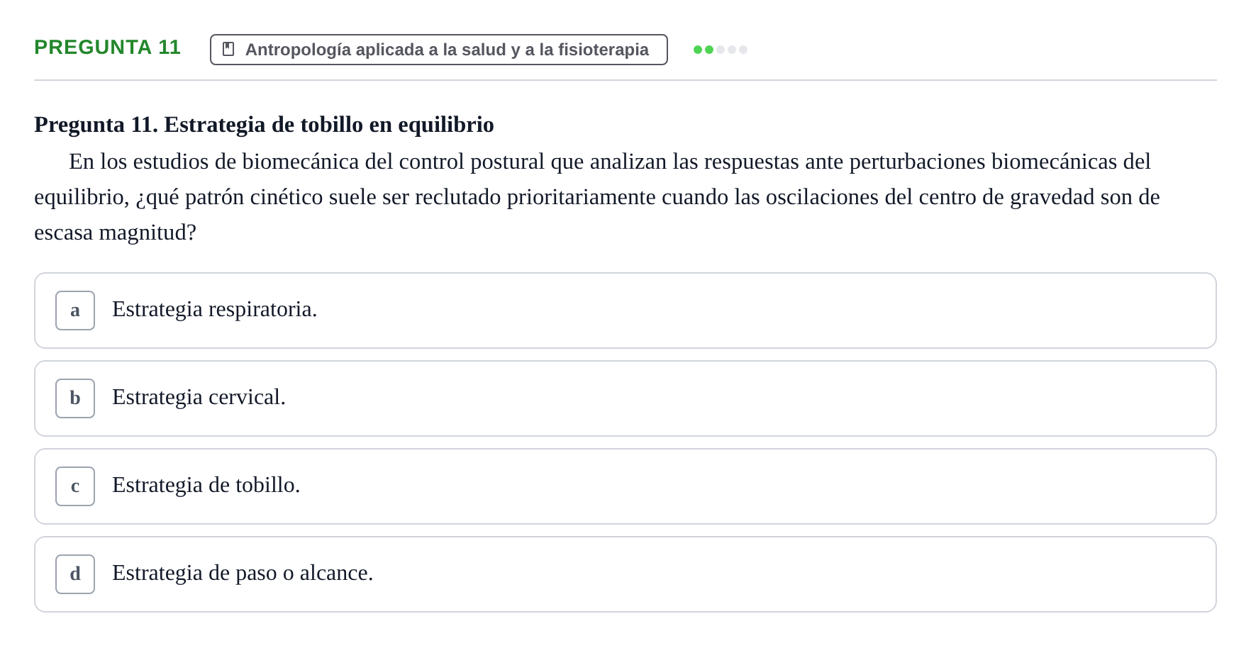 Enunciado: Pregunta 11