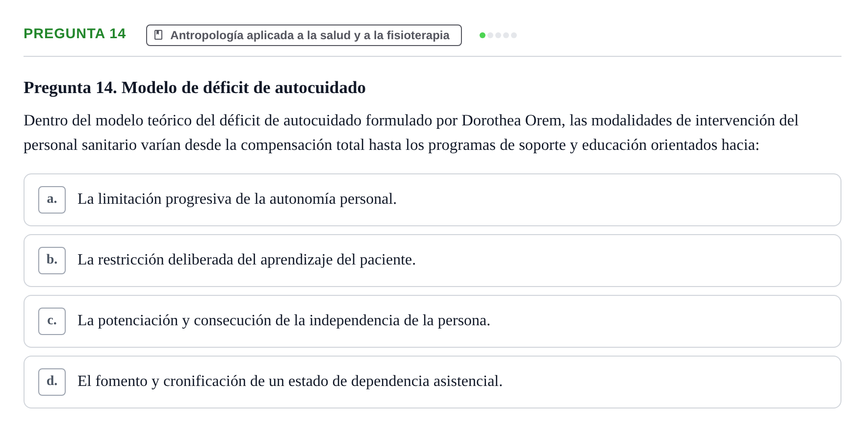 Enunciado: Pregunta 14