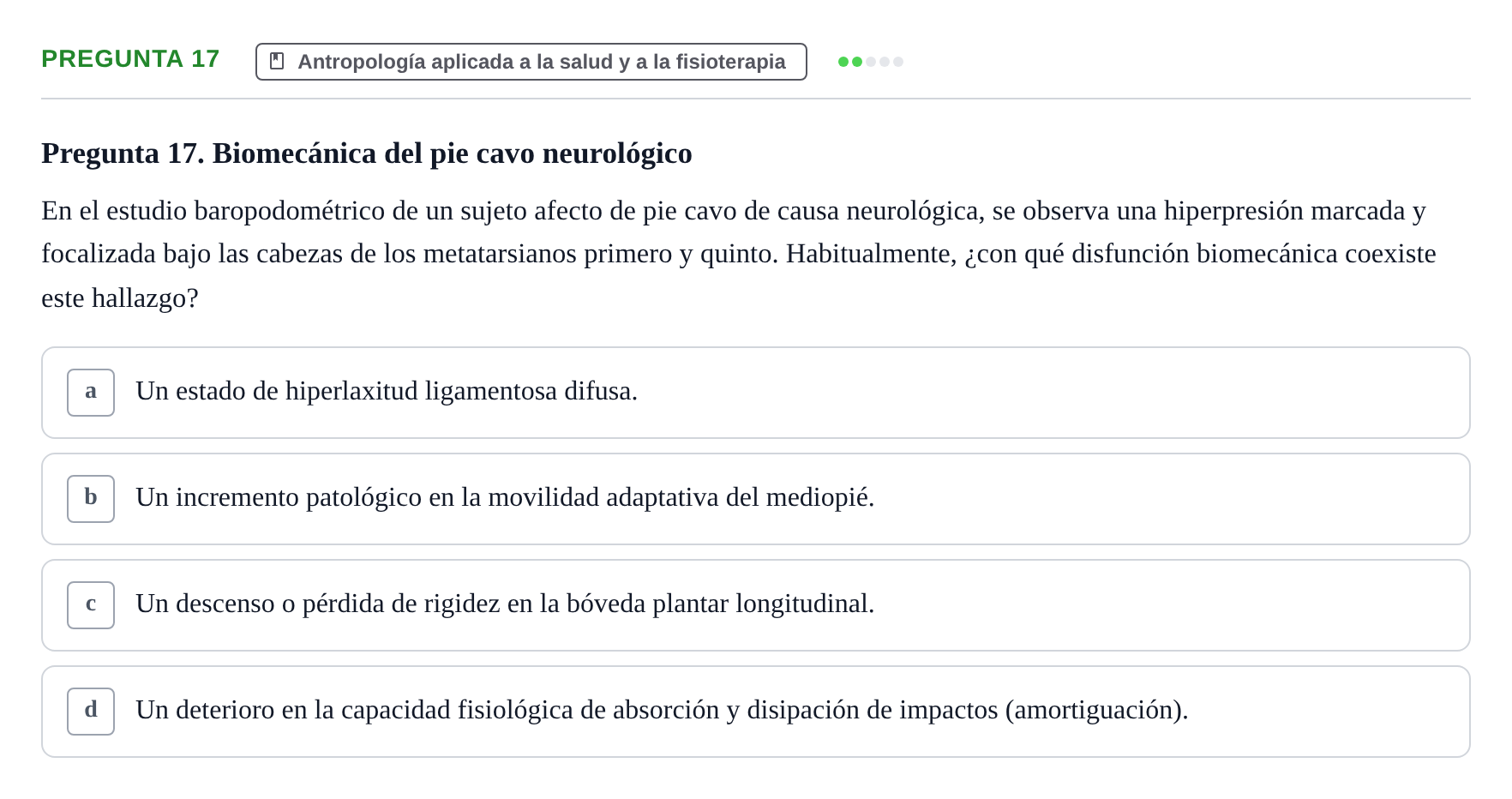Enunciado: Pregunta 17