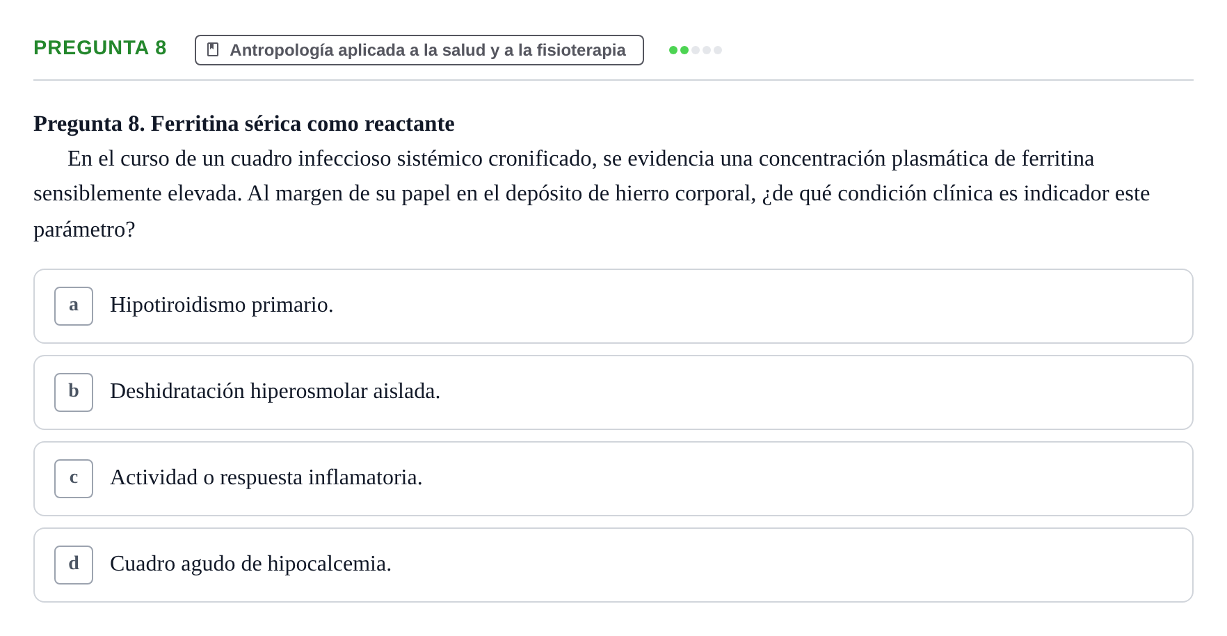 Enunciado: Pregunta 8