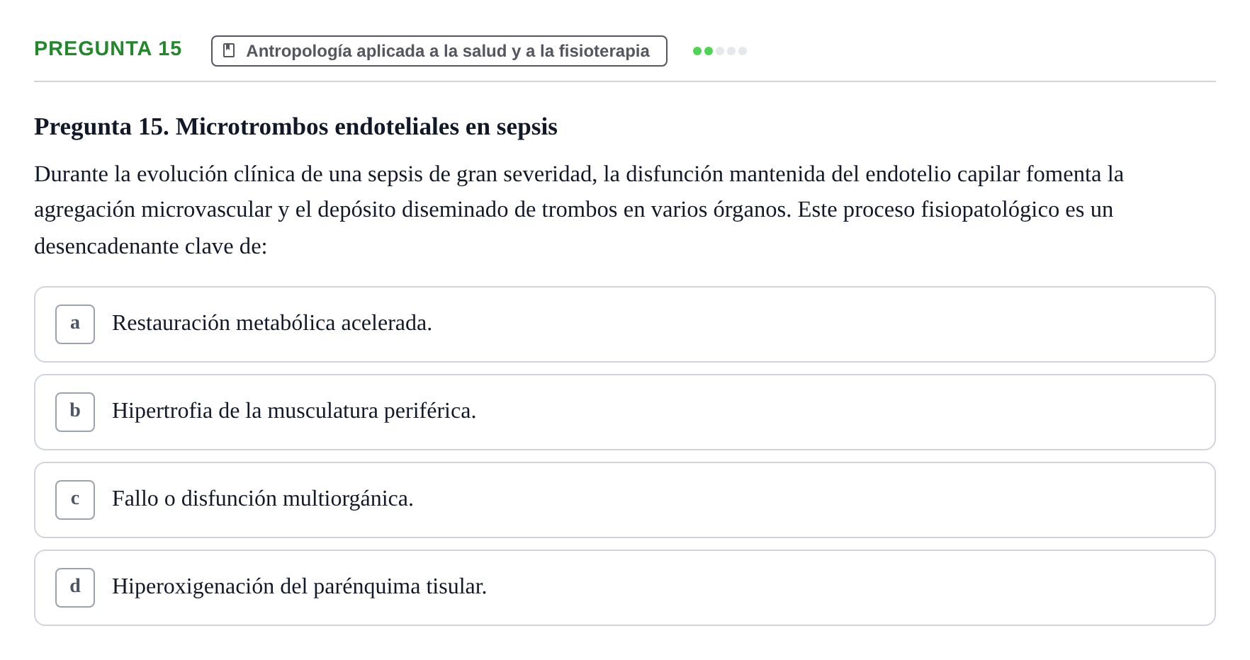 Enunciado: Pregunta 15