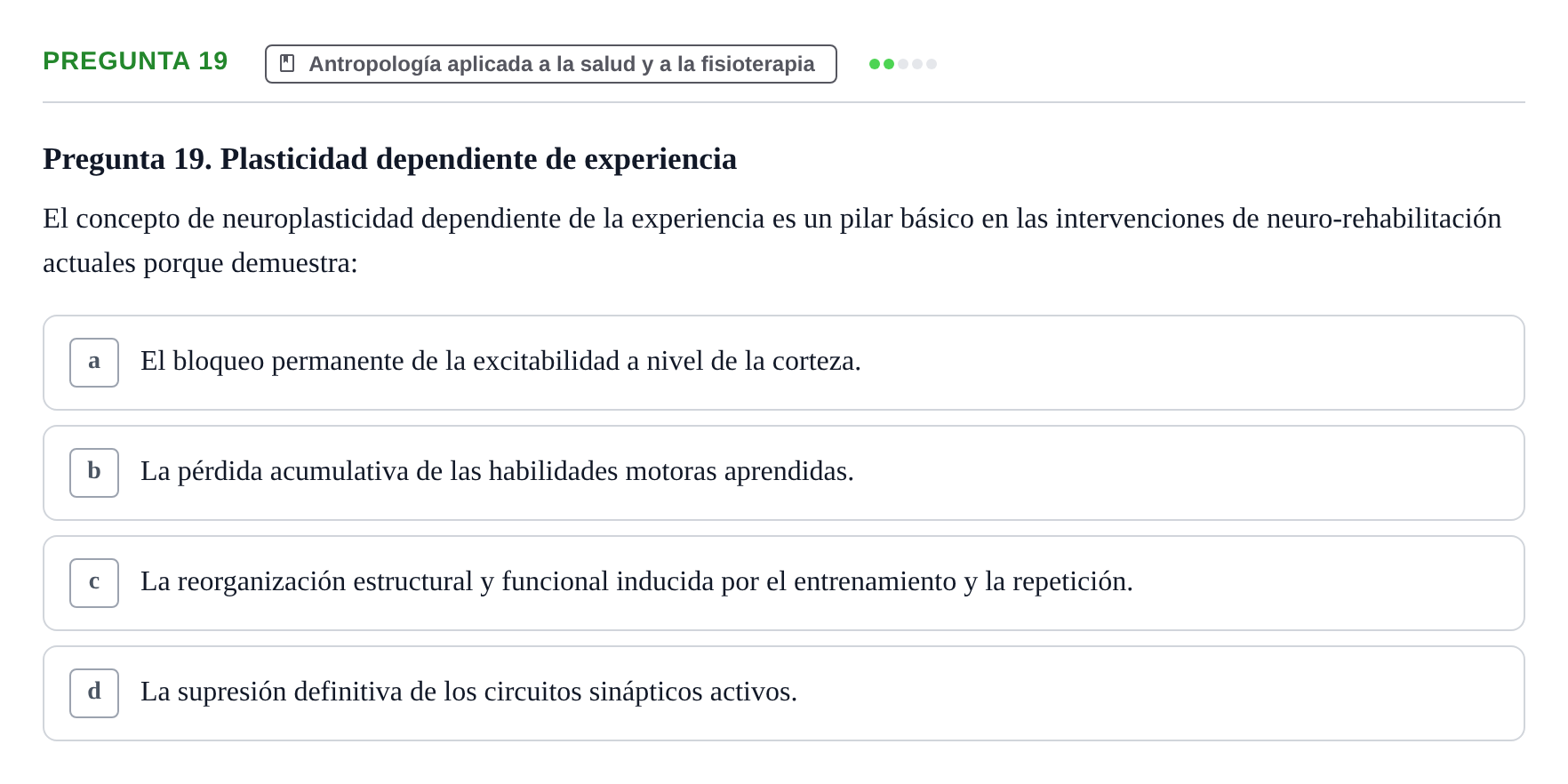 Enunciado: Pregunta 19