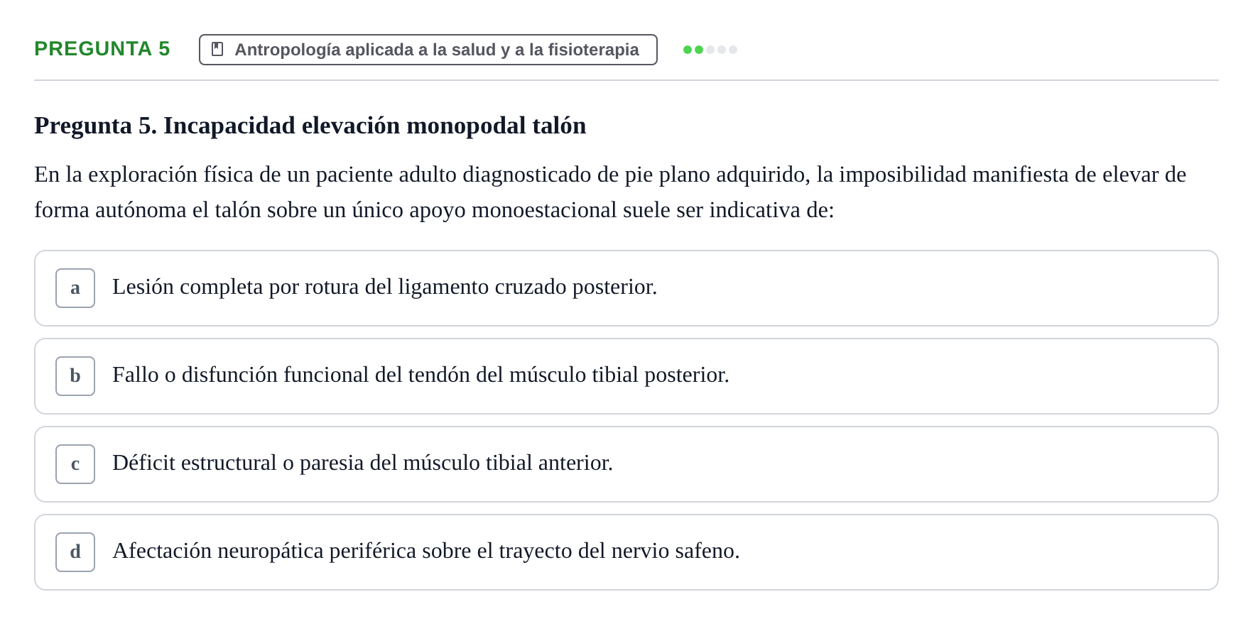 Enunciado: Pregunta 5