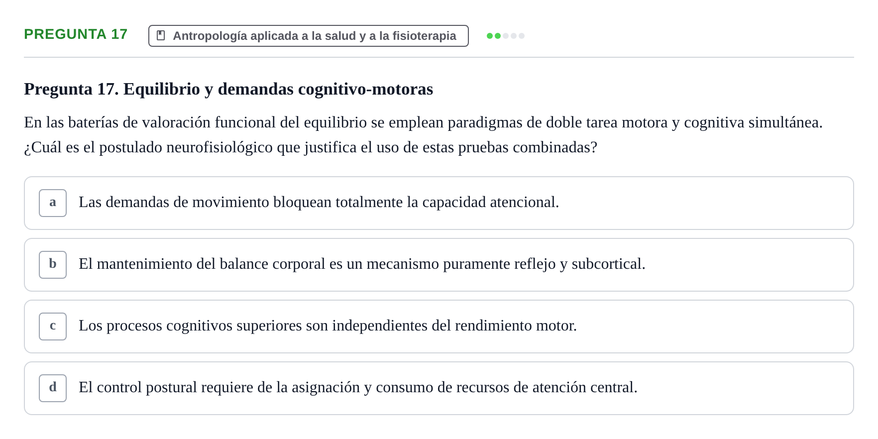 Enunciado: Pregunta 17