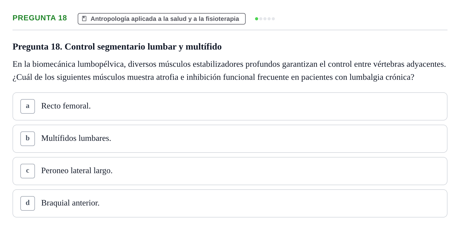 Enunciado: Pregunta 18