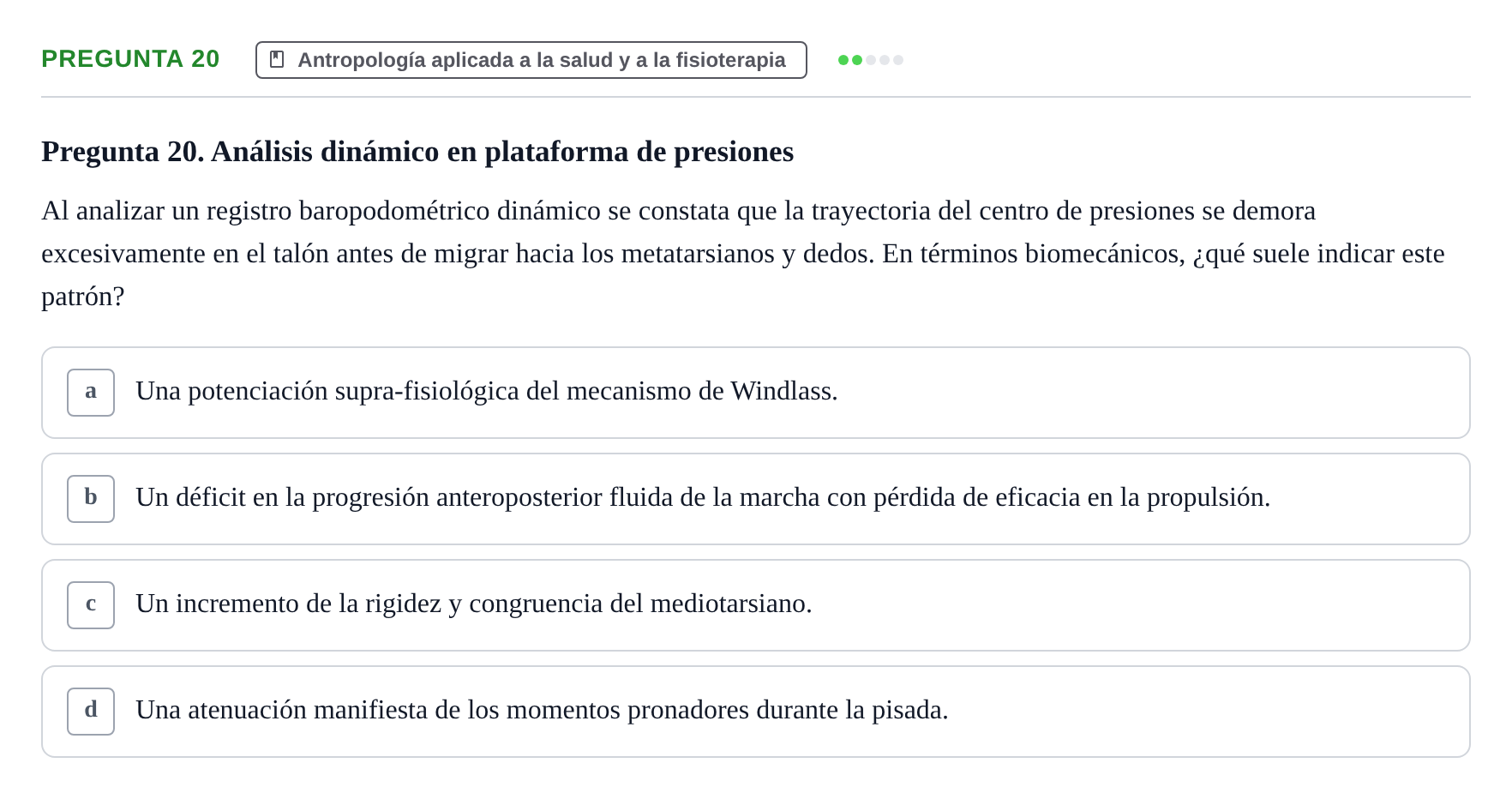 Enunciado: Pregunta 20