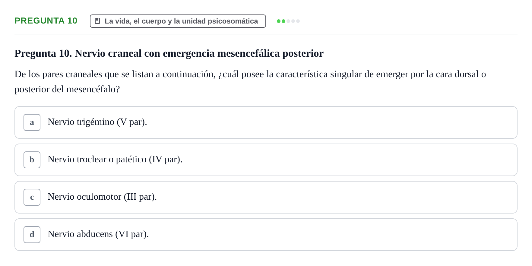 Enunciado: Pregunta 10