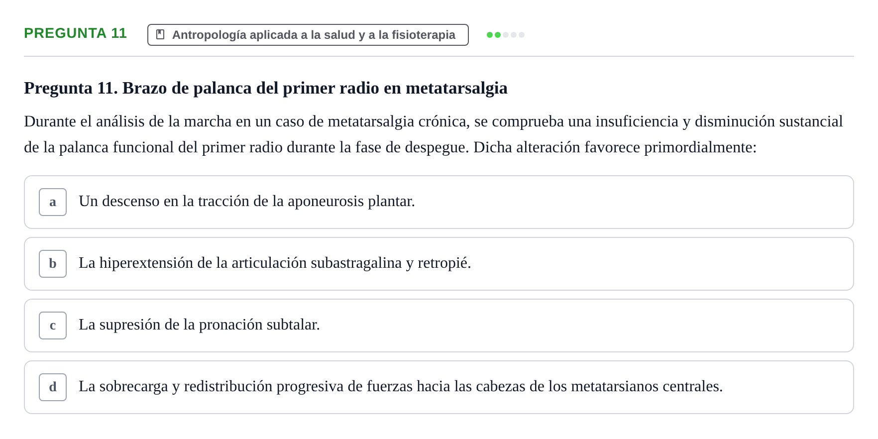 Enunciado: Pregunta 11