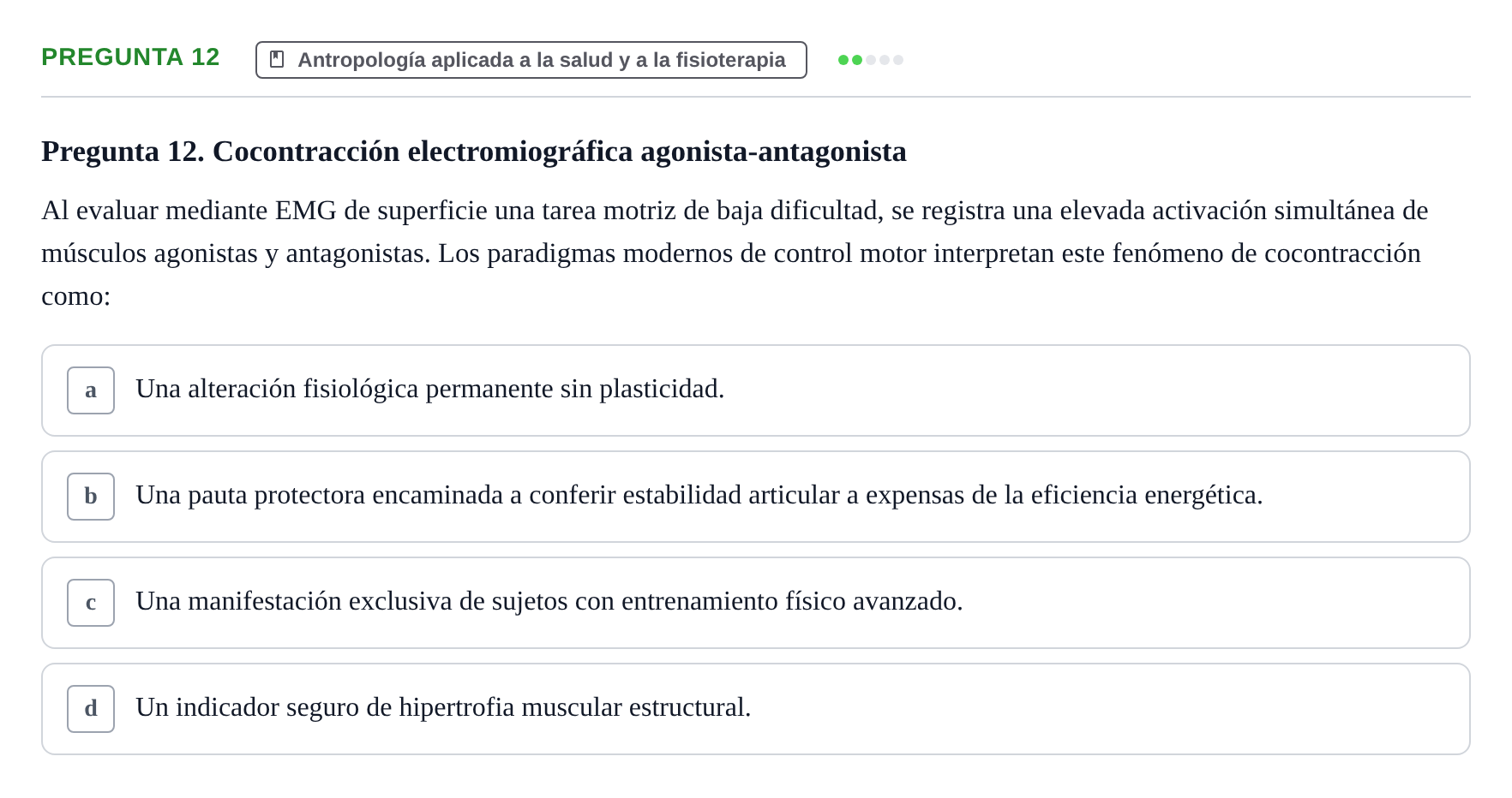 Enunciado: Pregunta 12