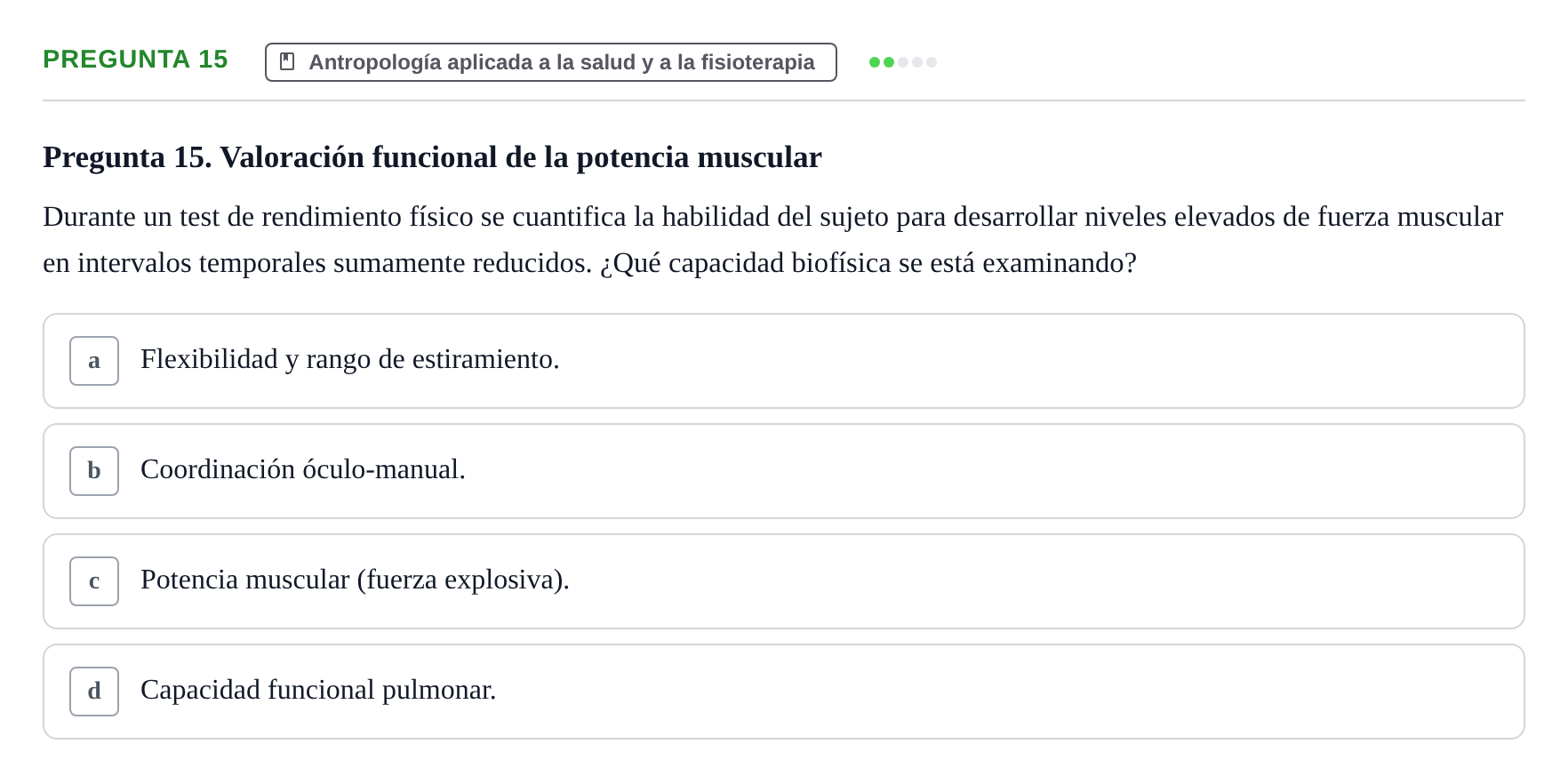 Enunciado: Pregunta 15