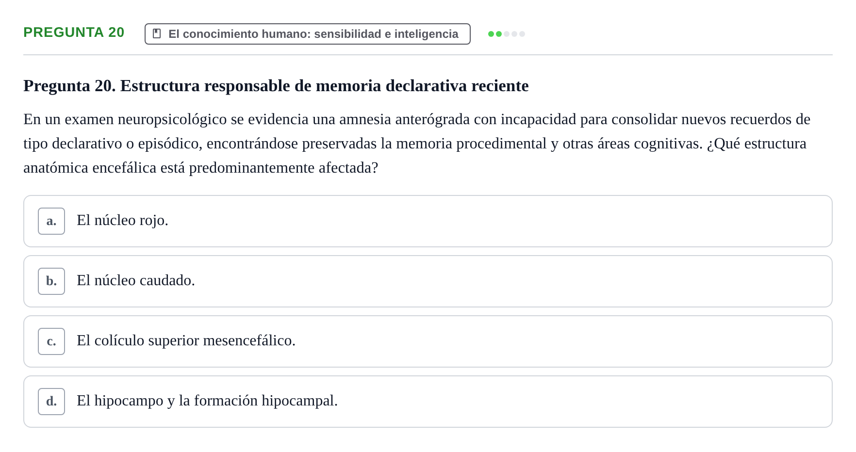 Enunciado: Pregunta 20