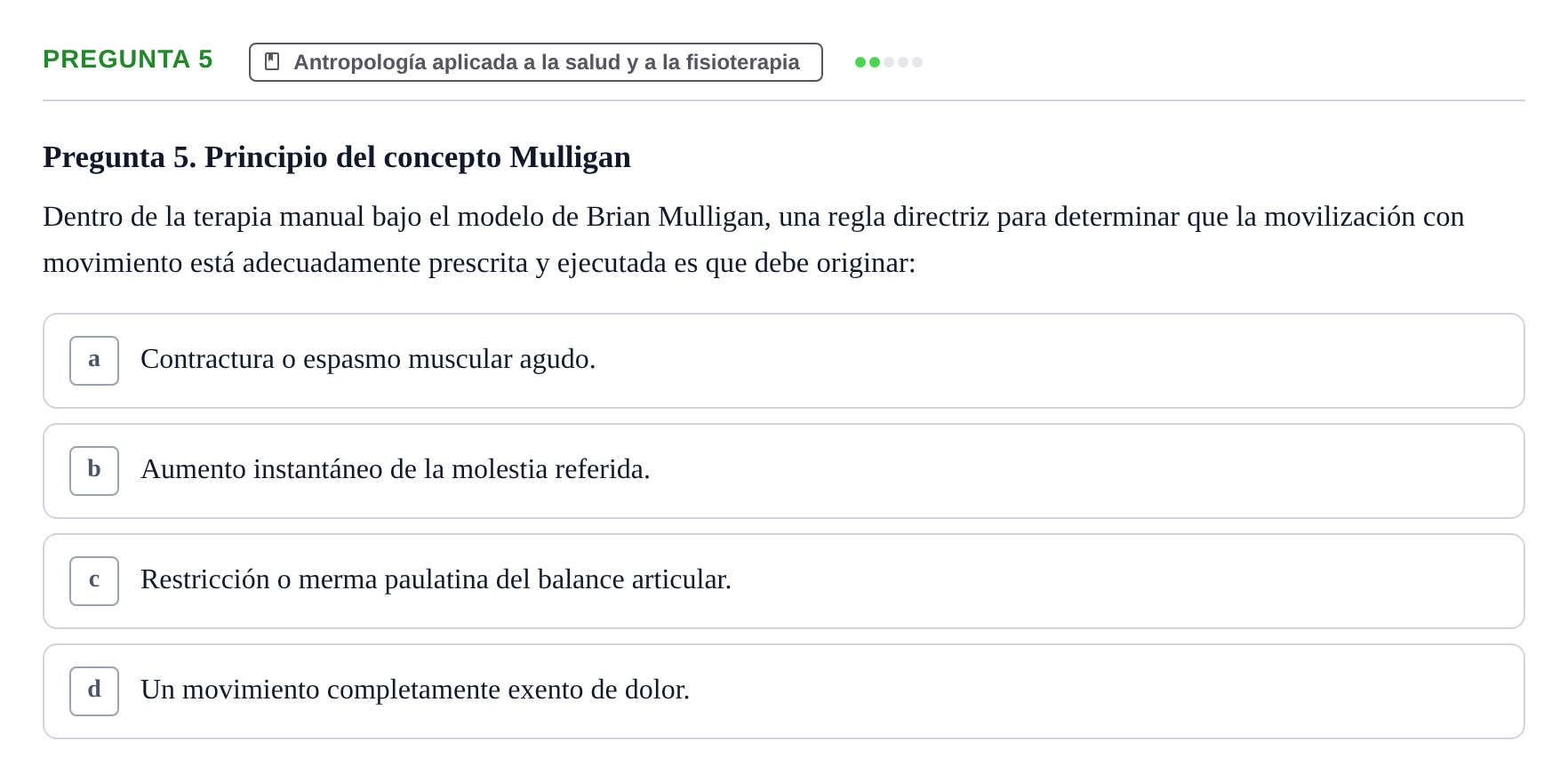 Enunciado: Pregunta 5