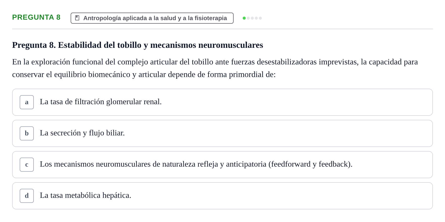 Enunciado: Pregunta 8