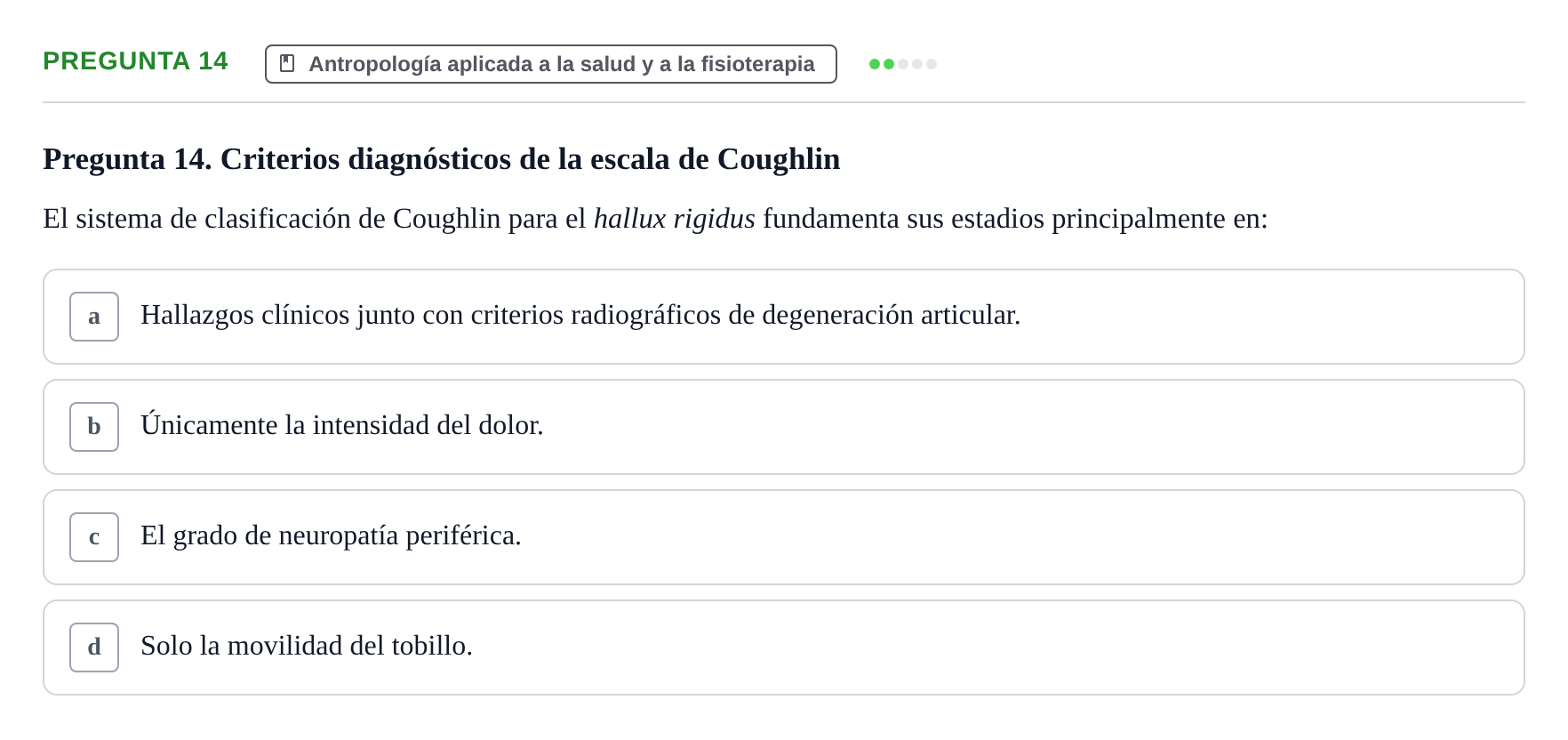 Enunciado: Pregunta 14