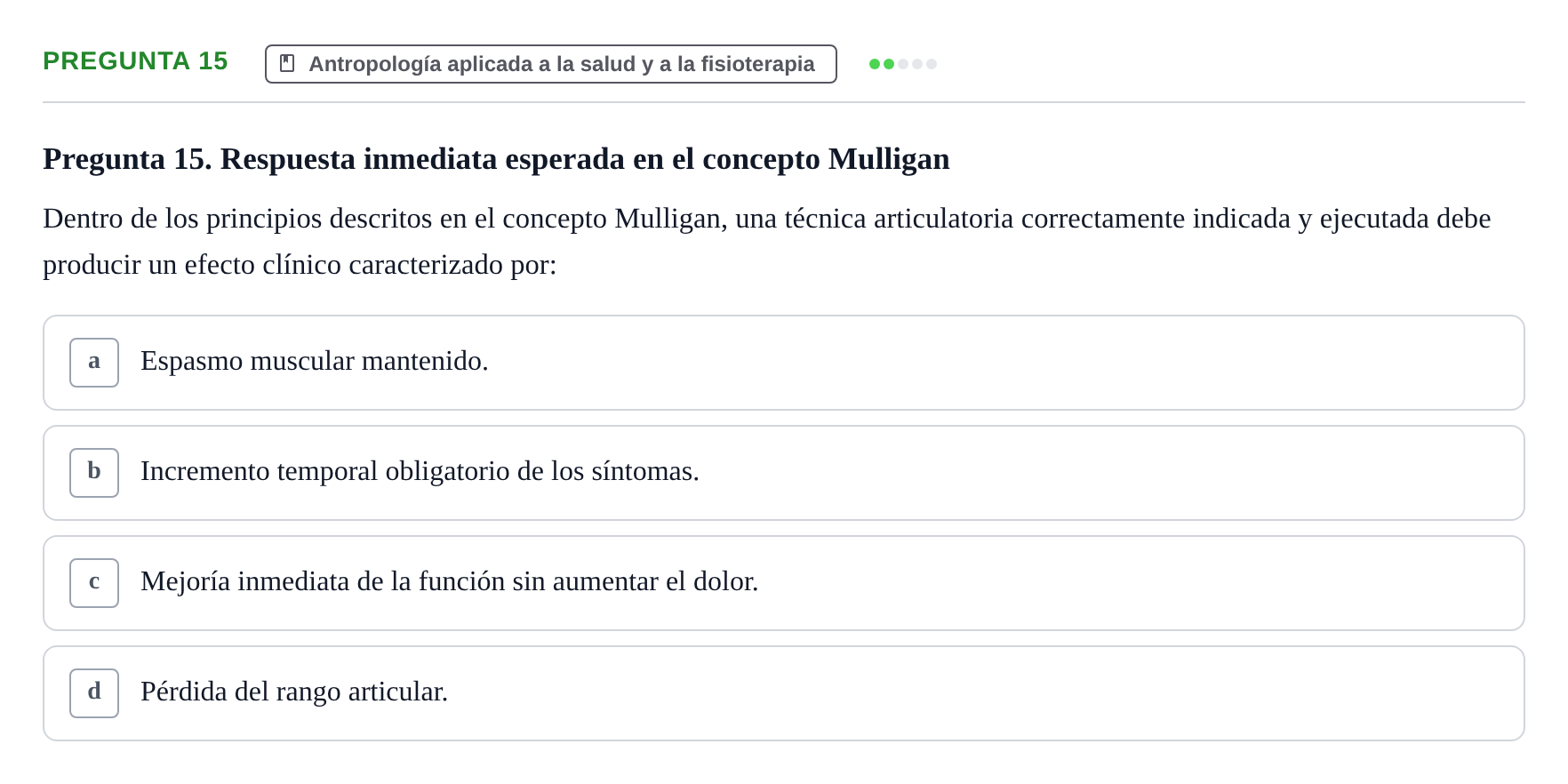 Enunciado: Pregunta 15