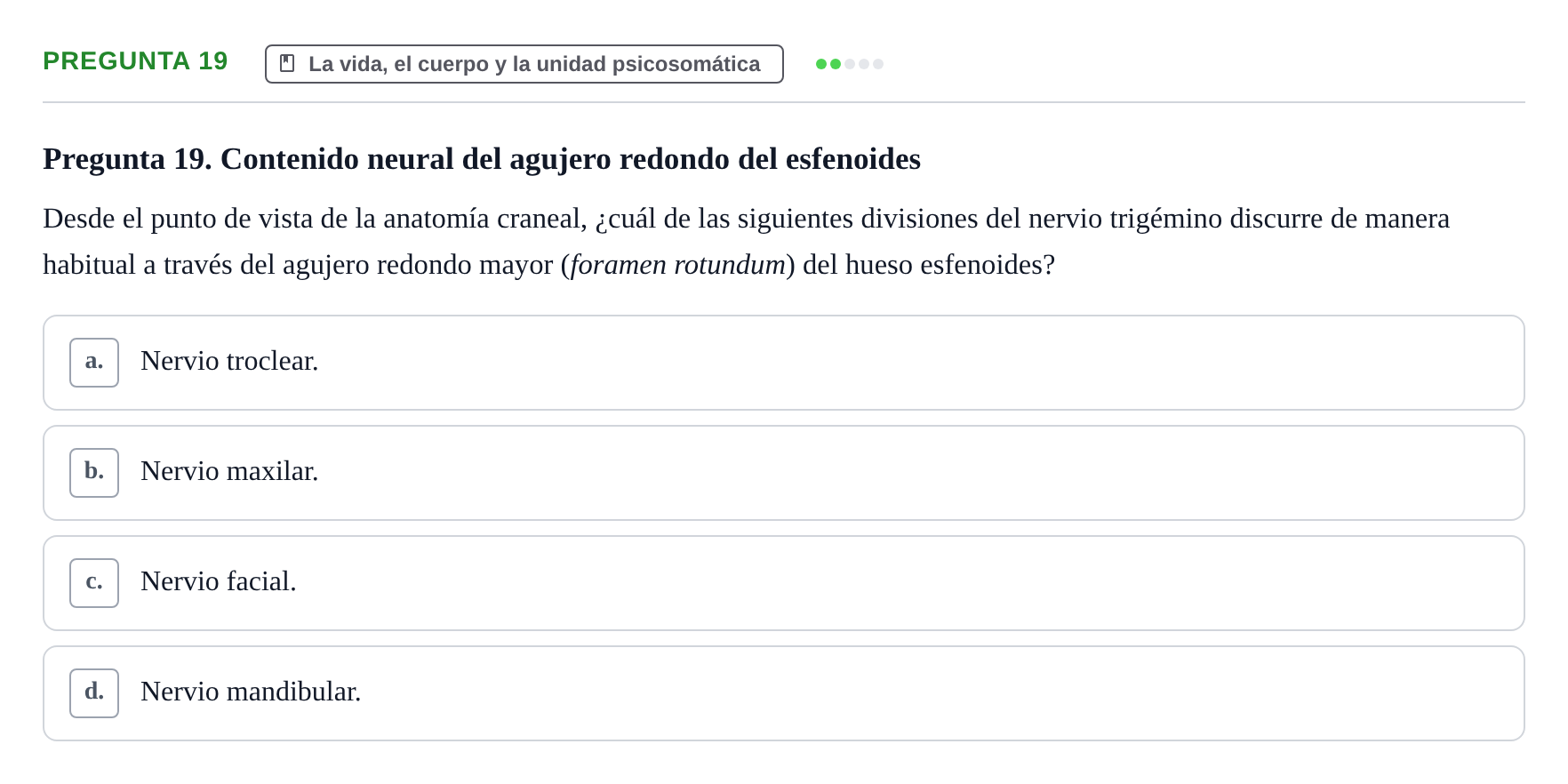 Enunciado: Pregunta 19