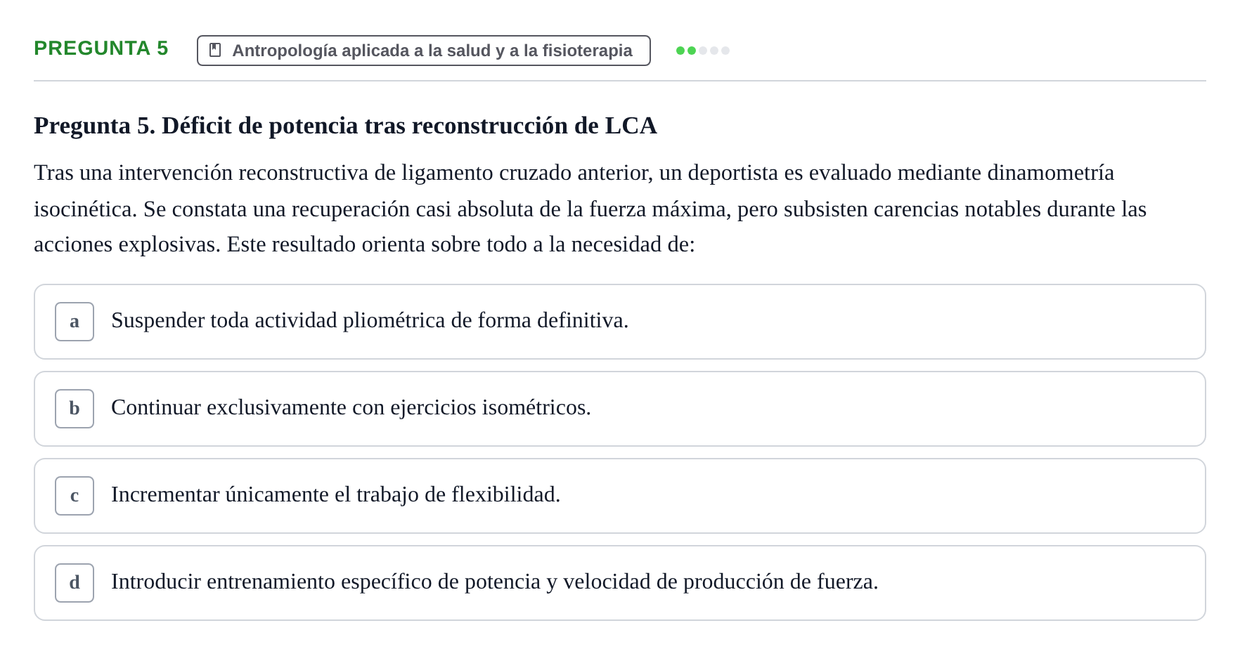 Enunciado: Pregunta 5