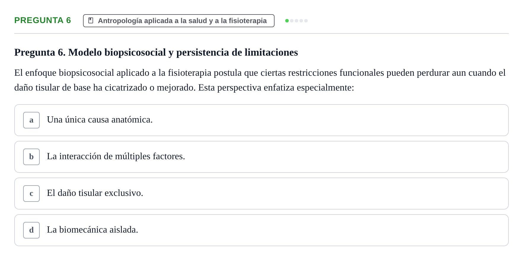 Enunciado: Pregunta 6