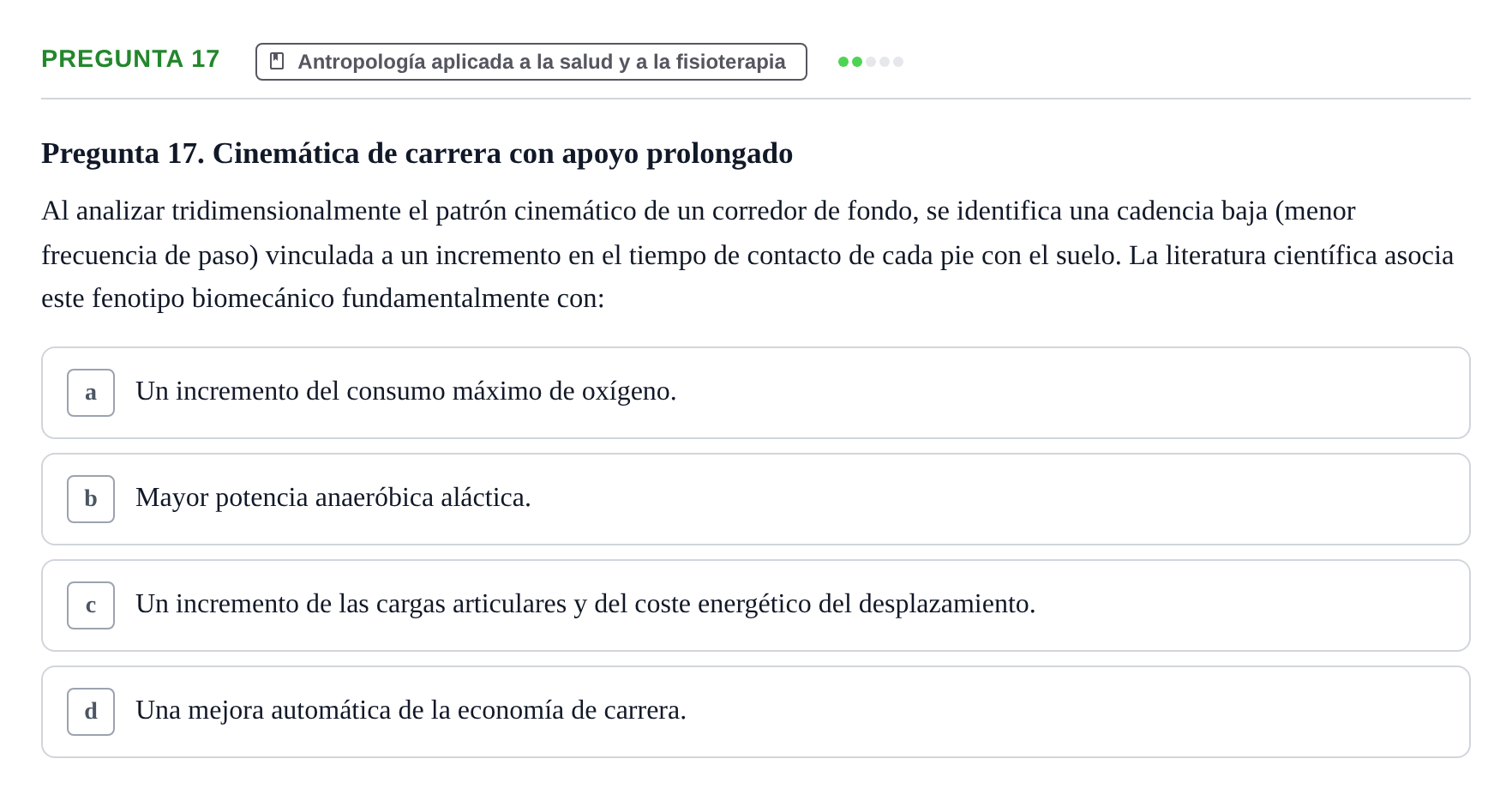 Enunciado: Pregunta 17