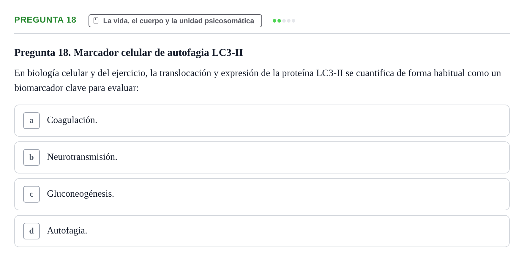 Enunciado: Pregunta 18