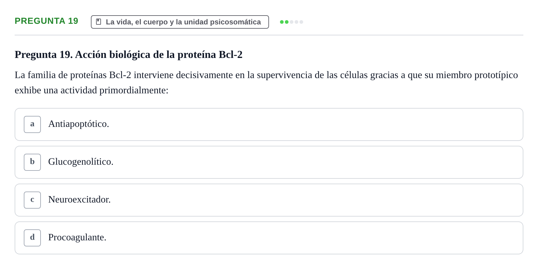 Enunciado: Pregunta 19