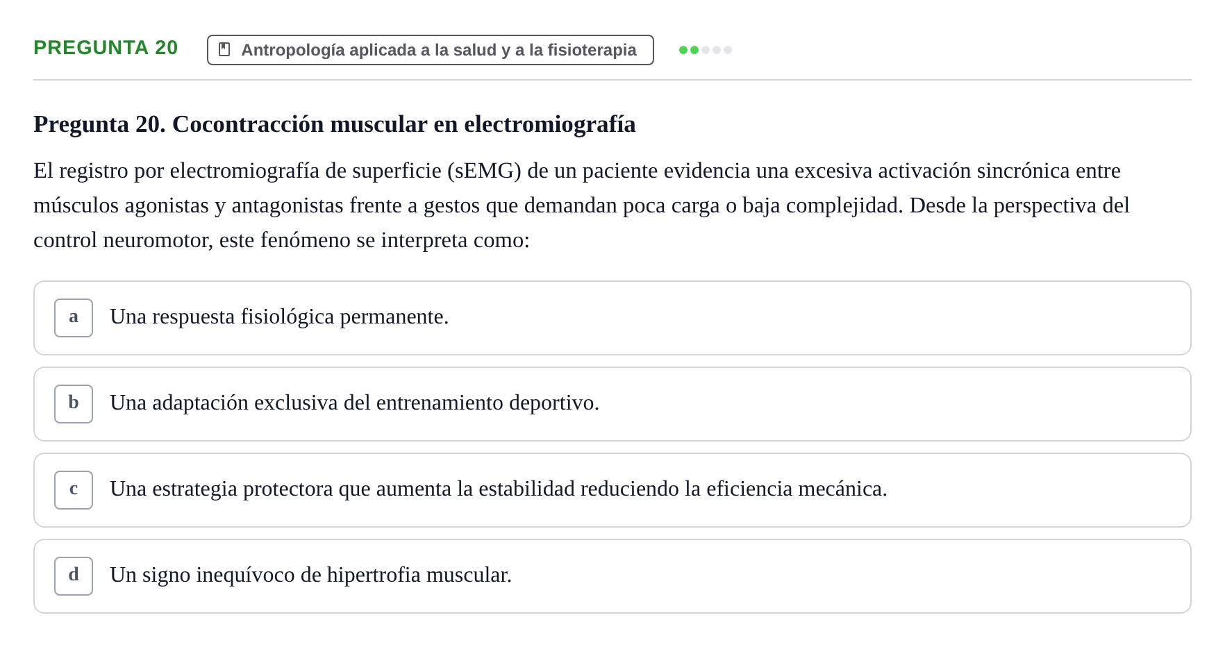 Enunciado: Pregunta 20