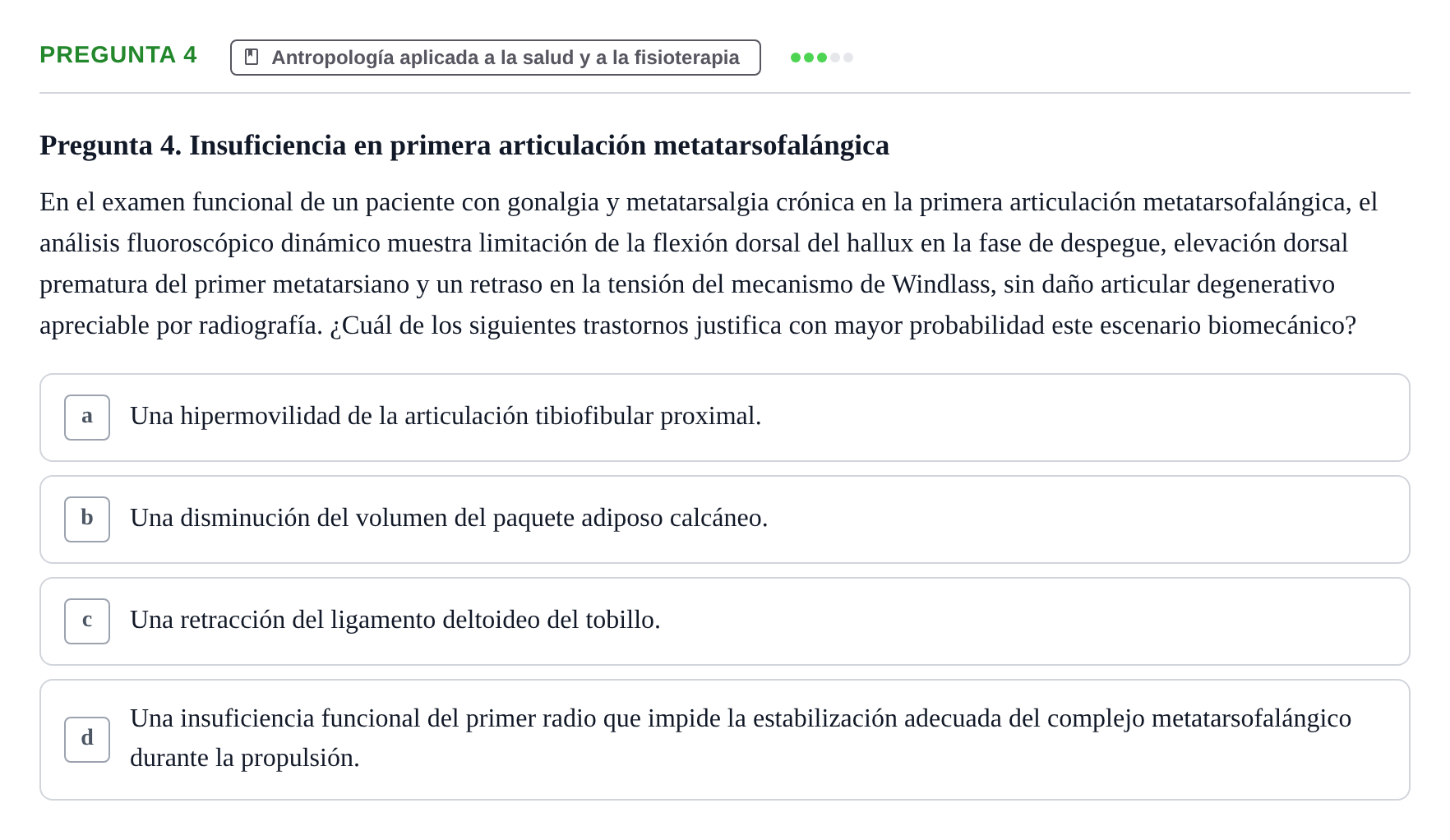 Enunciado: Pregunta 4