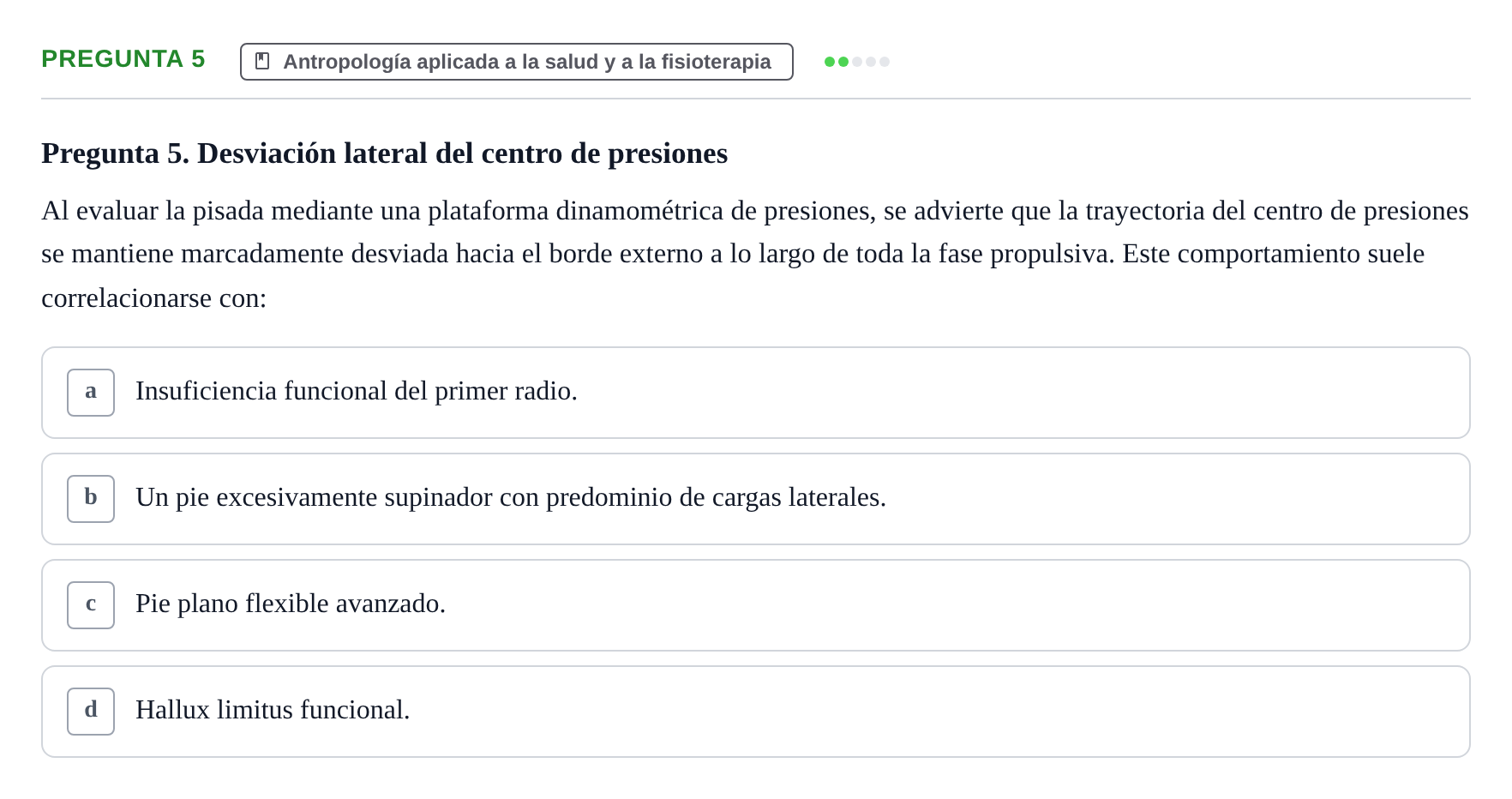 Enunciado: Pregunta 5