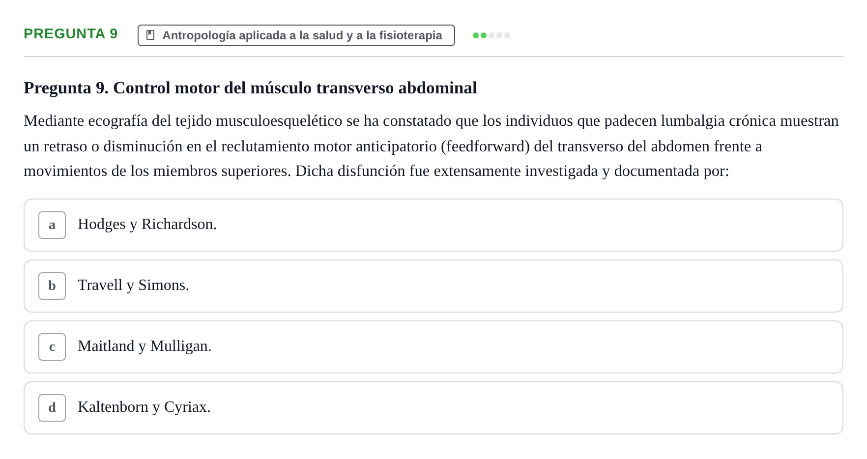 Enunciado: Pregunta 9