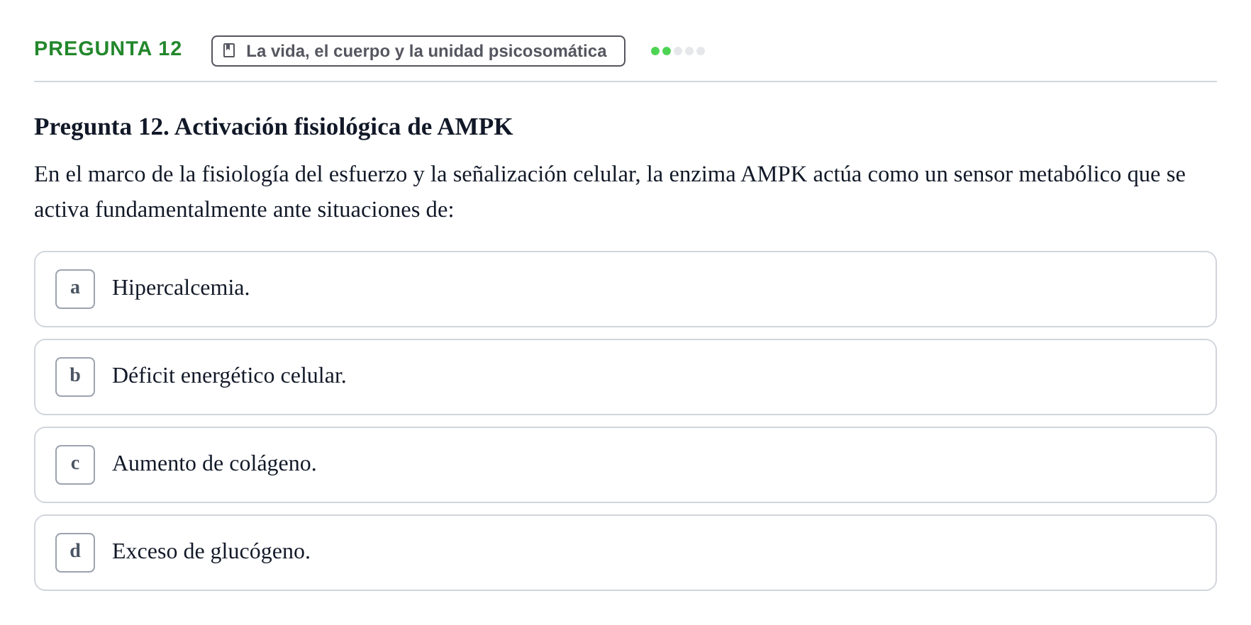 Enunciado: Pregunta 12