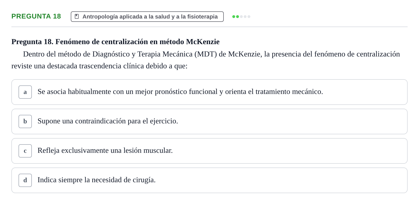 Enunciado: Pregunta 18