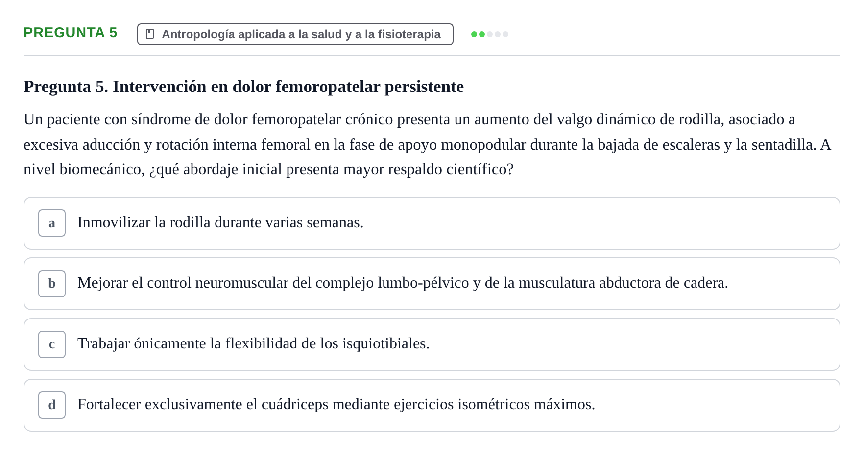 Enunciado: Pregunta 5