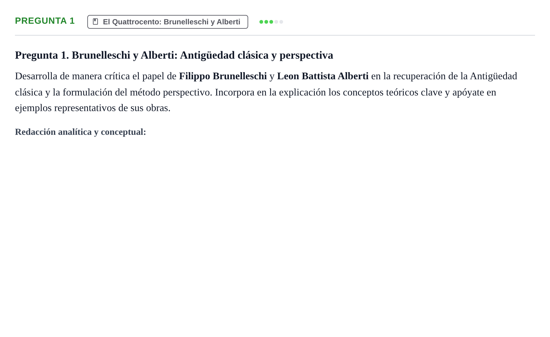 Enunciado: Pregunta 1 · Historia I UPC 2025