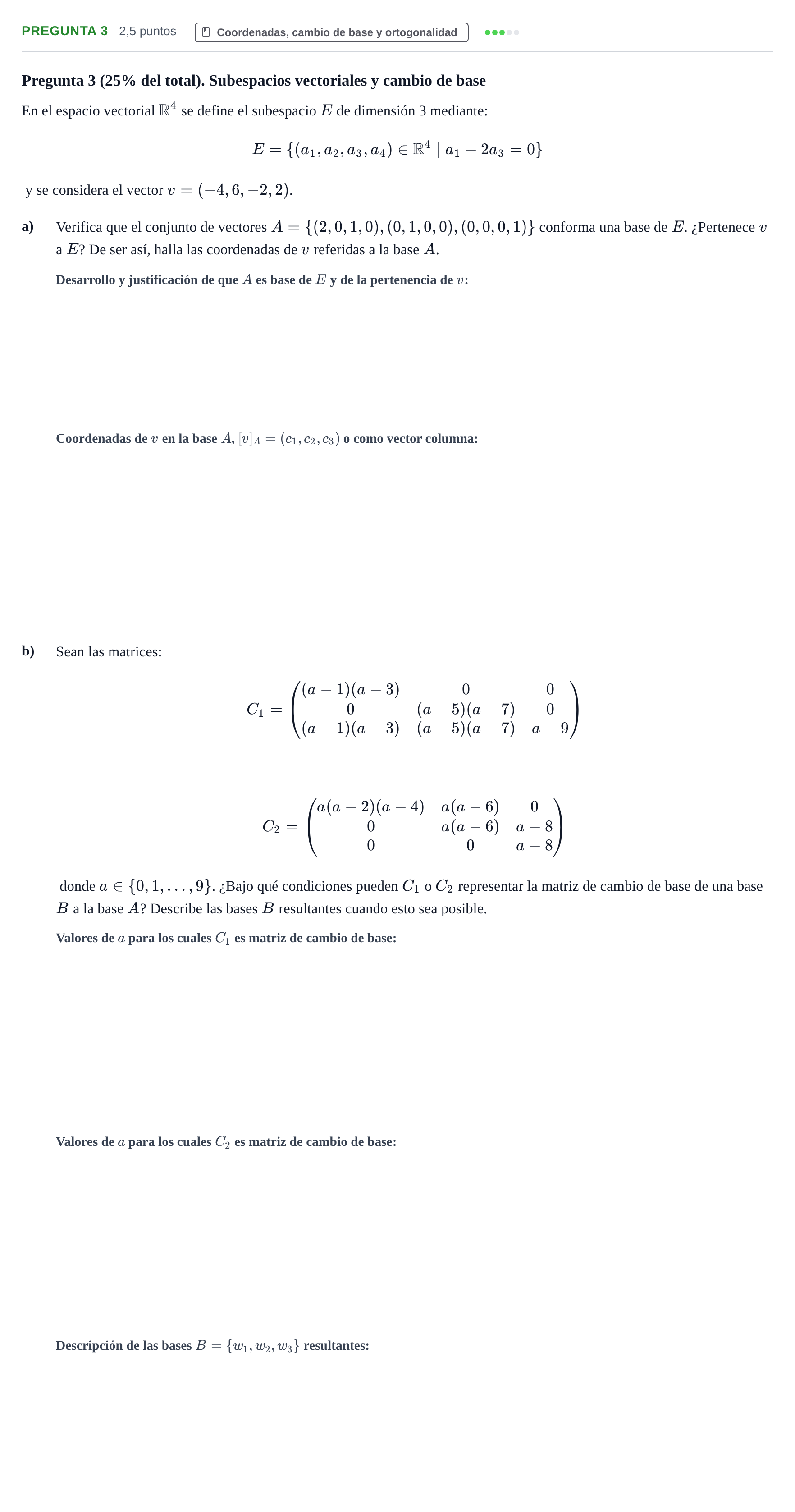 Enunciado: Pregunta 3 · Álgebra UOC 2021